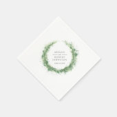 Serviette En Papier Mariage verdure couronne d'aquarelle sauge vert (Coin)