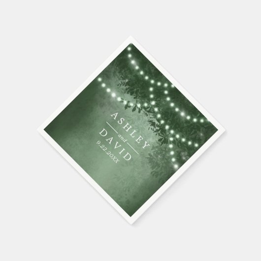 Serviette En Papier Mariage vert de la chaîne d'arbre rustique (Coin)