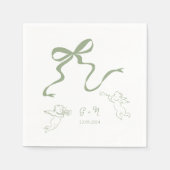 Serviette En Papier Mariage vert de la taille Whimsical Napkin (Devant)