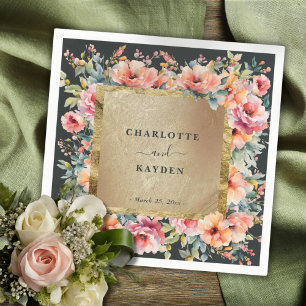 Serviette En Papier Mariage vert de l'armature florale rustique