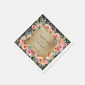 Serviette En Papier Mariage vert de l'armature florale rustique (Coin)