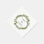 Serviette En Papier Mariage Vert Eucalyptus de Forêt (Coin)