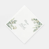 Serviette En Papier Mariage vert moderne Eucalyptus (Coin)