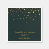 Serviette En Papier Mariage vert personnalisé Confetti Parties scintil (Devant)