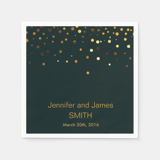 Serviette En Papier Mariage vert personnalisé Confetti Parties scintil (Devant)