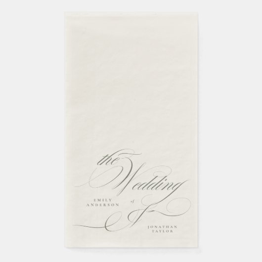 Serviette En Papier Mariage Vert Pistache (Devant)