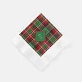 Serviette En Papier mariage vert rouge noir tartan celtique écossais (Coin)
