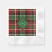 Serviette En Papier mariage vert rouge noir tartan celtique écossais (Devant)
