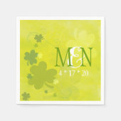 Serviette En Papier Mariage vert Shamrock irlandais (Devant)