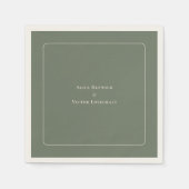 Serviette En Papier Mariage vert simple Boho Arch Sage (Devant)