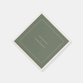 Serviette En Papier Mariage vert simple Boho Arch Sage (Coin)
