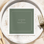 Serviette En Papier Mariage vert simple Boho Arch Sage