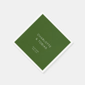 Serviette En Papier Mariage vert simple et élégant (Coin)