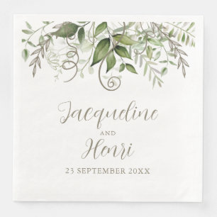 Serviette En Papier Mariage vert tropical