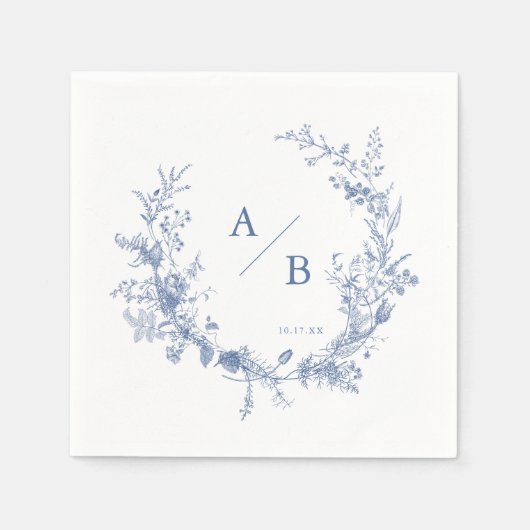 Serviette En Papier Mariage victorien classique Monogram Napkins (Devant)