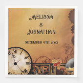 Serviette En Papier Mariage victorien Steampunk (Devant)