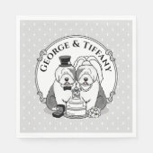 Serviette En Papier Mariage Vieux Anglais Bergers Mariée Gray 1 (Devant)