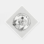 Serviette En Papier Mariage Vieux Anglais Bergers Mariée Gray 1 (Coin)