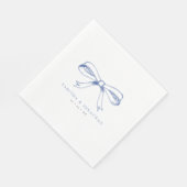 Serviette En Papier Mariage vintage Blue Bow (Coin)