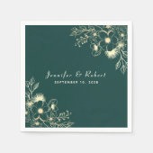 Serviette En Papier Mariage vintage Emerald Green (Devant)