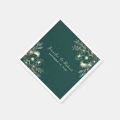 Serviette En Papier Mariage vintage Emerald Green (Coin)