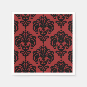 Serviette En Papier Mariage Vintage Fête Événement Soirée Rouge Noir D