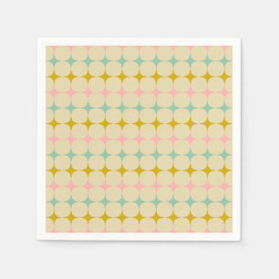 Serviette En Papier Mariage Vintage Géométrique Pastel Stars Mod