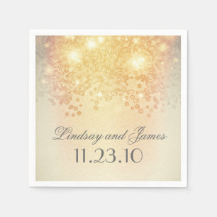 Serviette En Papier Mariage vintage Gold Lights