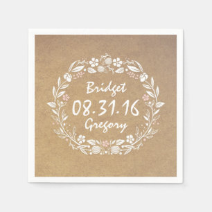 Serviette En Papier mariage vintage style kraft