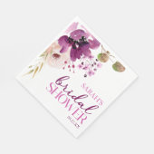 Serviette En Papier Mariage Violet Magenta Fleurs Violettes (Coin)