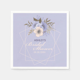 Serviette En Papier Mariage Violet Pêche Pastel Géométrique Roses Fête
