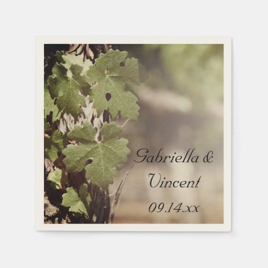 Serviette En Papier Mariage viticole Feuille (Devant)
