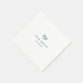 Serviette En Papier Mariage Whimsical Blue Doodle Hearts (Coin)