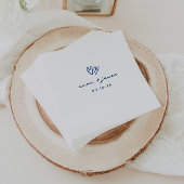 Serviette En Papier Mariage Whimsical Blue Doodle Hearts