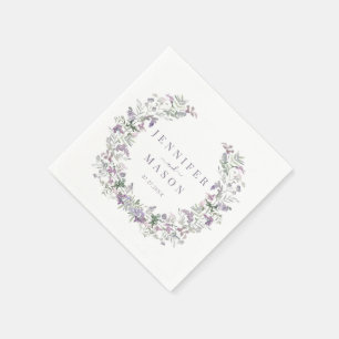 Serviette En Papier Mariage Whimsical Bohème Floral Violet