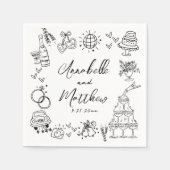 Serviette En Papier Mariage Whimsical Jeu de main amusante tiré (Devant)