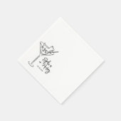 Serviette En Papier Mariage Whimsical Main Drag et Martini (Coin)
