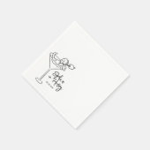 Serviette En Papier Mariage Whimsical Main Drag et Martini (Coin)