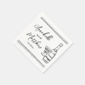 Serviette En Papier Mariage Whimsical tiré à la main (Coin)