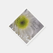 Serviette En Papier Mariage White Daisy et Pearls (Coin)