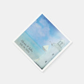 Serviette En Papier Mariage White Lighthouse et voilier (Coin)
