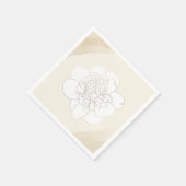Serviette En Papier Mariage White Peonies Blossoms (Coin)