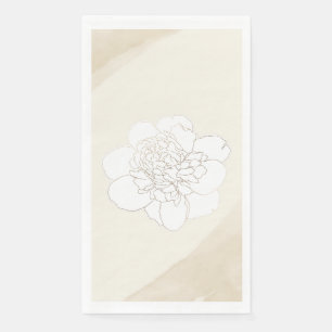 Serviette En Papier Mariage White Peonies Blossoms