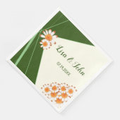 Serviette En Papier Mariage Wild Daisies Forest Green Sage (Coin)