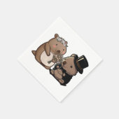 Serviette En Papier Mariage Wombat (Coin)