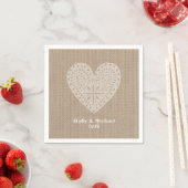 Serviette En Papier Mariages de dentelle inspirés Burlap (En situation)