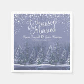 Serviette En Papier Mariages d'hiver pins lac bleu art napperons (Devant)