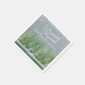 Serviette En Papier Mariages d'hiver pins lac vert gris art (Coin)