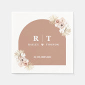Serviette En Papier Mariages élégants Boho Monogramme moderne minimali (Devant)