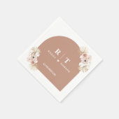 Serviette En Papier Mariages élégants Boho Monogramme moderne minimali (Coin)